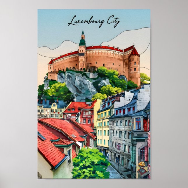 Affiche Ville de Luxembourg Lieu de voyage célèbre (Devant)