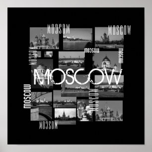 Affiche Ville de Moscou St Basil'architecture de la cathéd