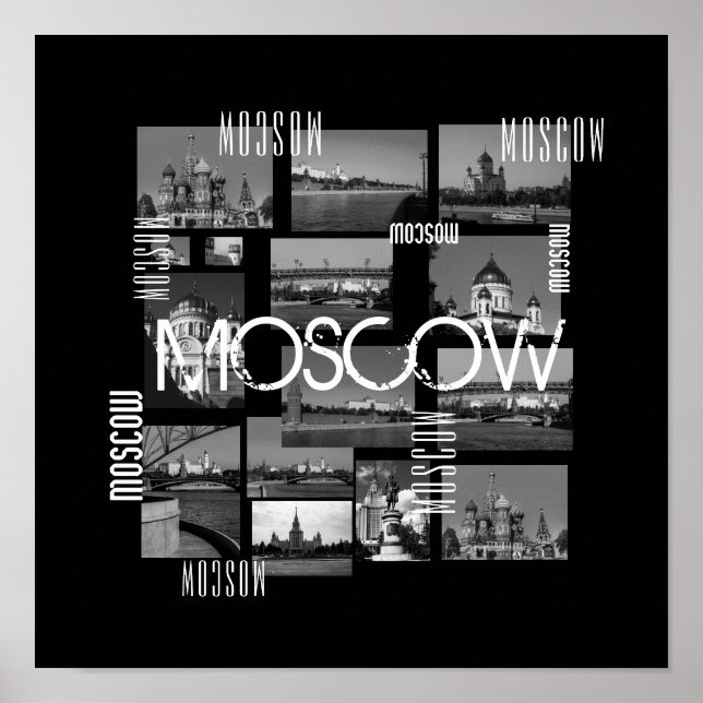 Affiche Ville de Moscou St Basil'architecture de la cathéd (Devant)