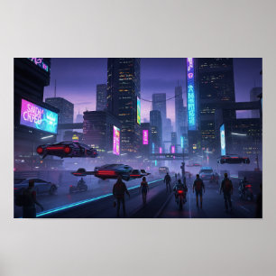 Affiche Ville de Neon Cyberpunk