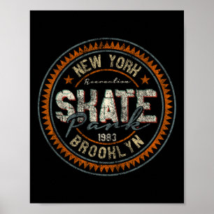 Affiche Ville de New York Brooklyn Skate Planche à roulett