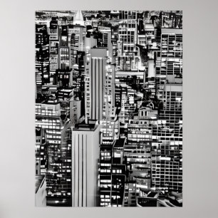 Affiche Ville de New York en noir et blanc