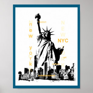 Affiche Ville de New York Ny Nyc Statue de la Liberté _1