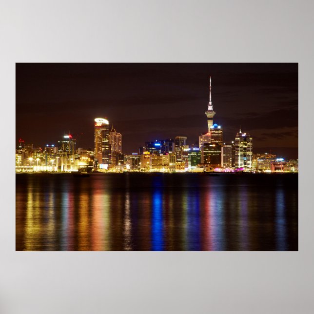 Affiche Ville de nuit d'Auckland (Devant)
