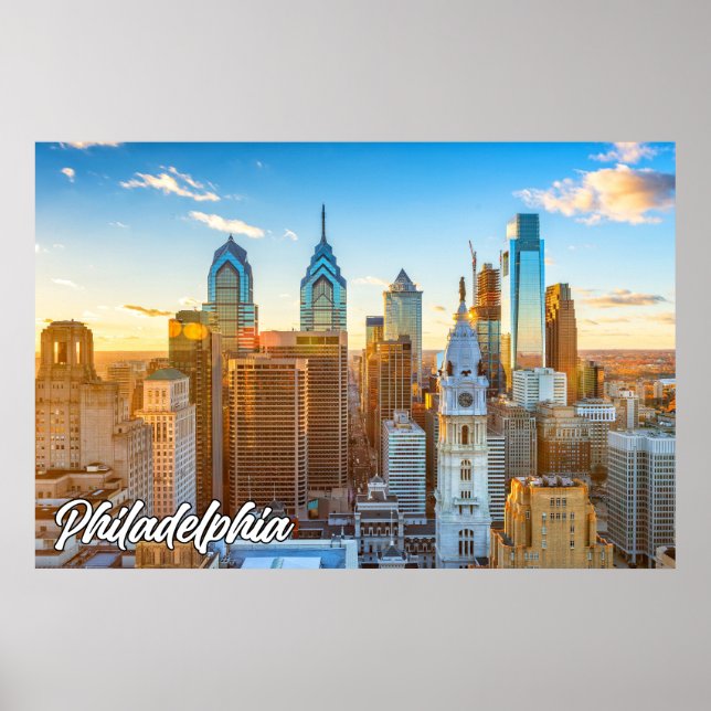 Affiche Ville De Philadelphie, Pennsylvanie, États-Unis (Devant)