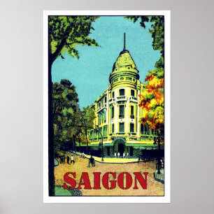 Affiche ville de Saïgon, Hô Chi Minh, Vietnam, voyage vint