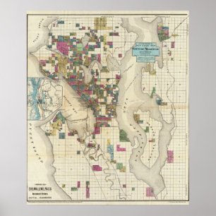 Affiche Ville De Seattle Et Environs