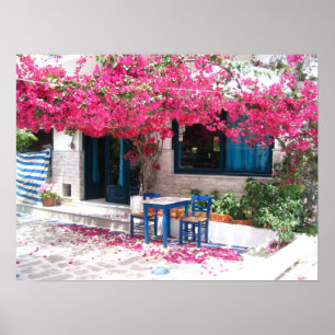 Affiche ville de ski bougainvillier 1196