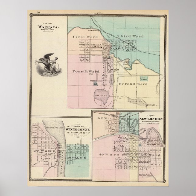Affiche Ville de Waupaca, village de Winneconne (Devant)