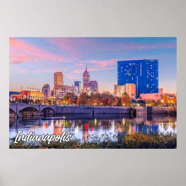 Affiche Ville D'Indianapolis, Indiana, États-Unis (Devant)