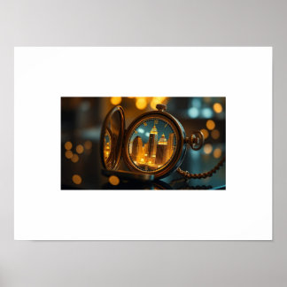 Affiche Ville du temps - Les rêves urbains piégés dans une