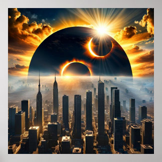 Affiche Ville Éclipse 2024