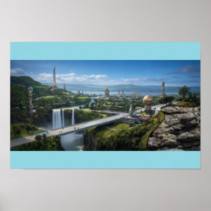 Affiche Ville extraterrestre paisible