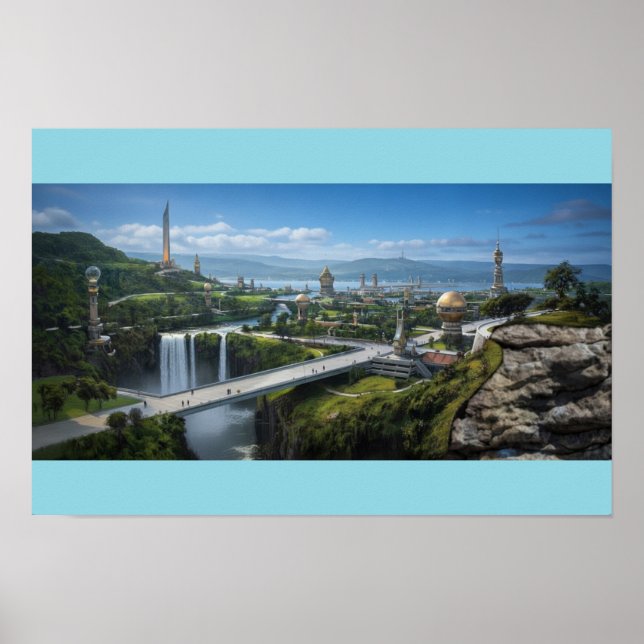 Affiche Ville extraterrestre paisible (Devant)