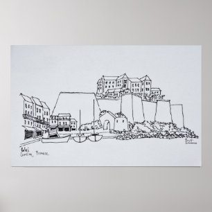 Affiche Ville fortifiée de Calvi Corse, France