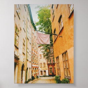 Affiche Ville historique ancienne, Gamla Stan, Stockholm,