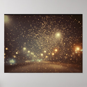 Affiche Ville illuminée par une nuit pluvieuse