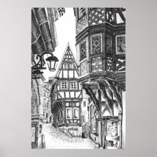 Affiche Ville médiévale