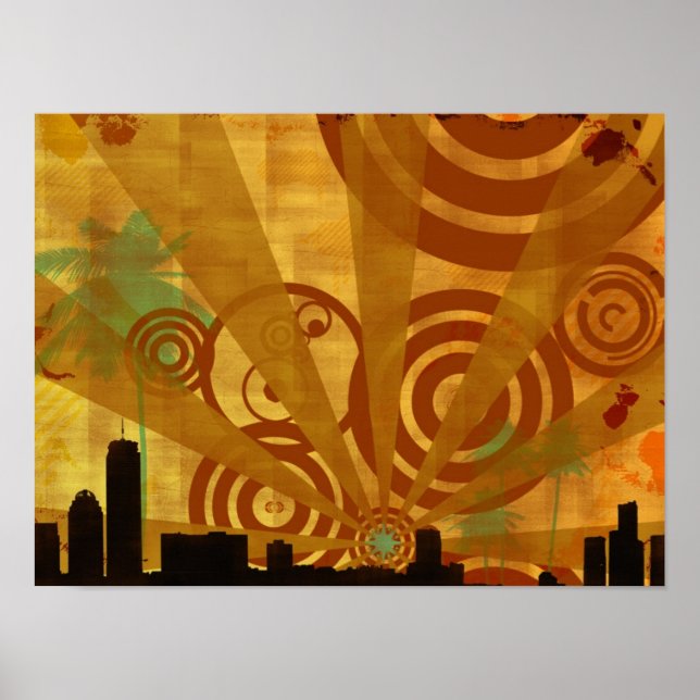 Affiche ville rétro (Devant)