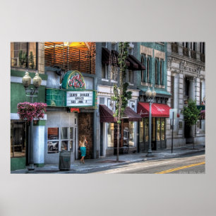 Affiche Ville - Roanoke, Virginie - Dans une belle rue