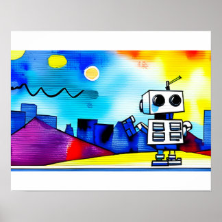 Affiche Ville robotique