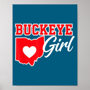 Affiche Villes américaines Buckeye Girl Ohio Maison Heart
