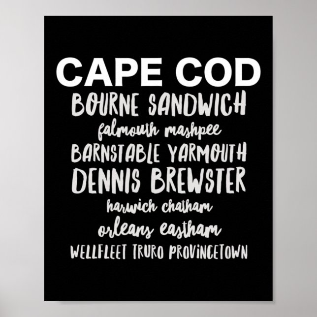 Affiche Villes de Cape Cod Provincetown Rnstable Bourne De (Devant)