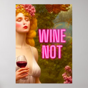 Affiche Vin coloré Maman Citer du vin non rétro styled