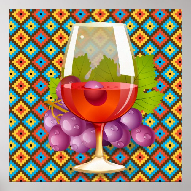 Affiche Vin dans les raisins (Devant)