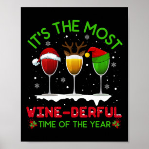 Affiche Vin de Noël Xmas Alcool Pyjama Pj Tops Pour Wom