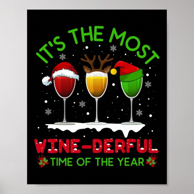 Affiche Vin de Noël Xmas Alcool Pyjama Pj Tops Pour Wom (Devant)