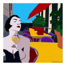 Vin de soirée numérique moderne Vintage multicolor