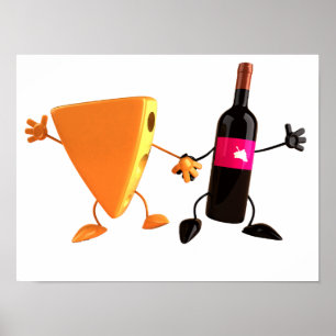Affiche Vin Et Fromage