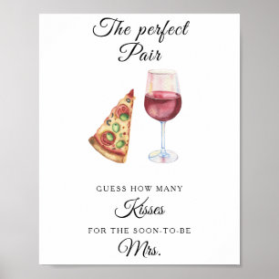 Affiche Vin et Pizza enterrement de vie de jeune fille Com