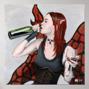 Affiche Vin magique Fée Boire Imaginaire Mur Imprimer