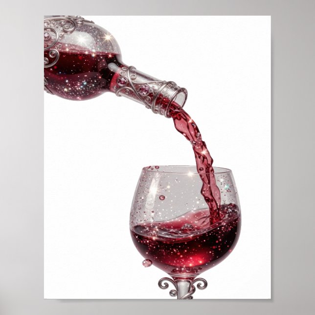 Affiche Vin Rouge Argenté Cool (Devant)