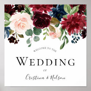 Affiche Vin Rouge Bourgogne Bienvenue Au Mariage des Signe