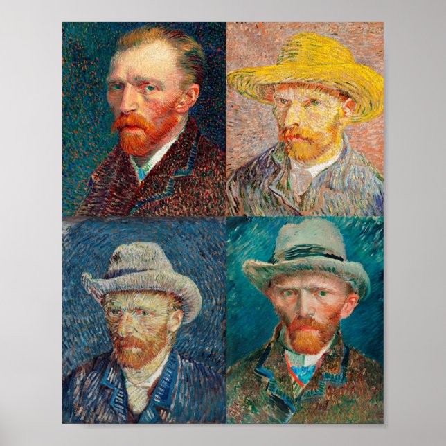 Affiche Vincent Van Gogh 1887 Self Portrait Collage (Devant)