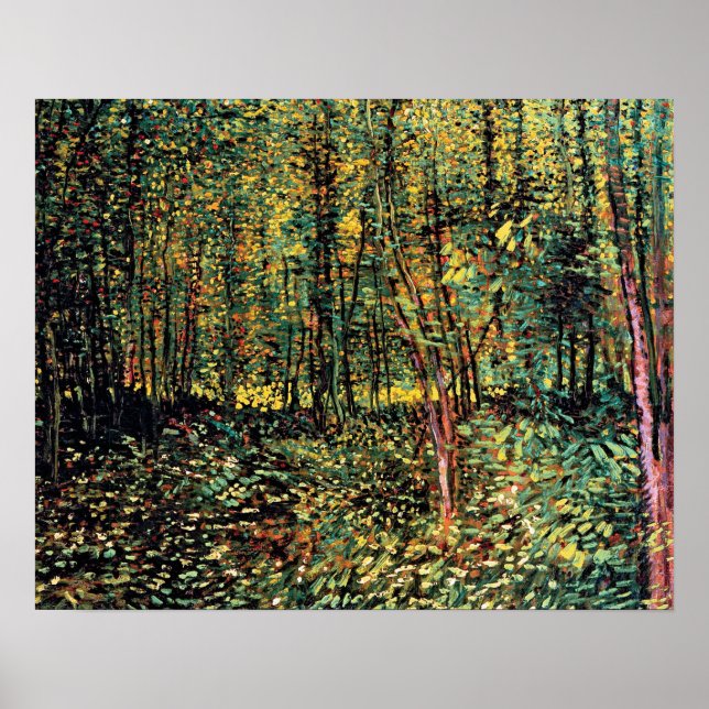 Affiche Vincent Van Gogh - Arbres Et Sous-Croissance Art (Devant)