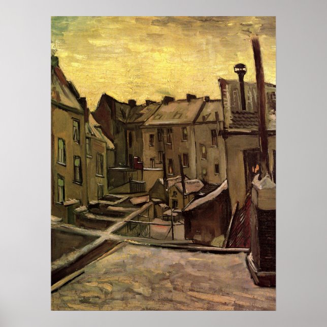 Affiche Vincent van Gogh, Arrières-cours de vieilles maiso (Devant)