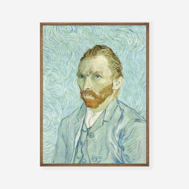 Affiche Vincent Van Gogh Autoportrait 1889 Peinture Bleue (Créateur téléchargé)