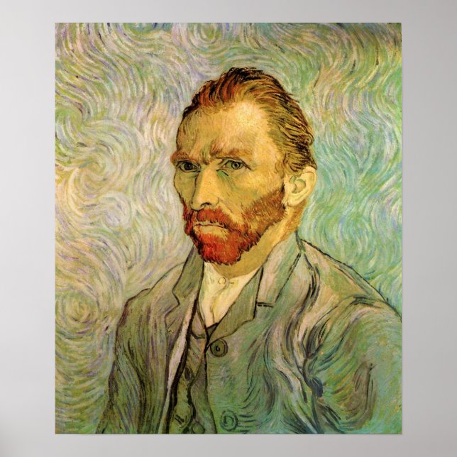 Affiche Vincent van Gogh Autoportrait, Art Vintage (Devant)