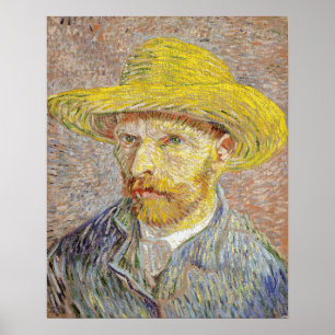 Affiche Vincent van Gogh - Autoportrait au chapeau de pail