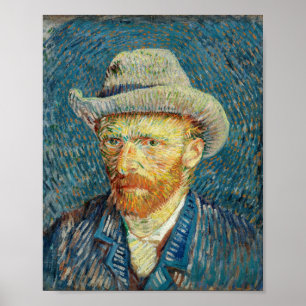 Affiche Vincent Van Gogh Autoportrait avec Grey Felt Casqu