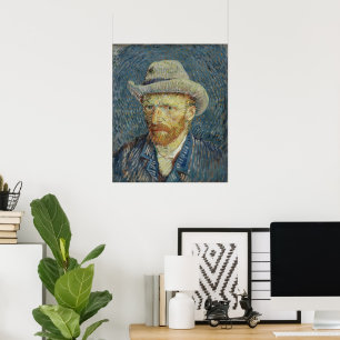 Affiche Vincent van Gogh Autoportrait avec Grey Felt Casqu