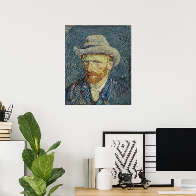 Affiche Vincent van Gogh Autoportrait avec Grey Felt Casqu (Bureau à domicile)
