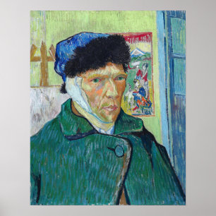 Affiche Vincent van Gogh - Autoportrait avec oreille bandé