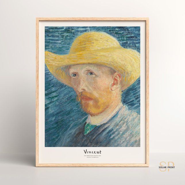 Affiche Vincent van Gogh Autoportrait avec paille Art Casq (Créateur téléchargé)