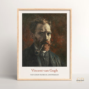 Affiche Vincent van Gogh Autoportrait avec Pipe Art Imprim