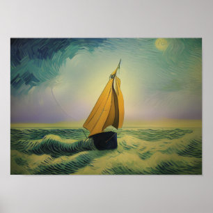 Affiche Vincent Van Gogh Bateau à voile dans l'océan
